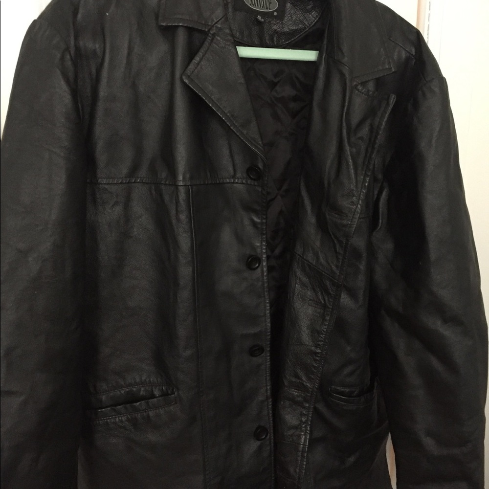 Black leather jacket